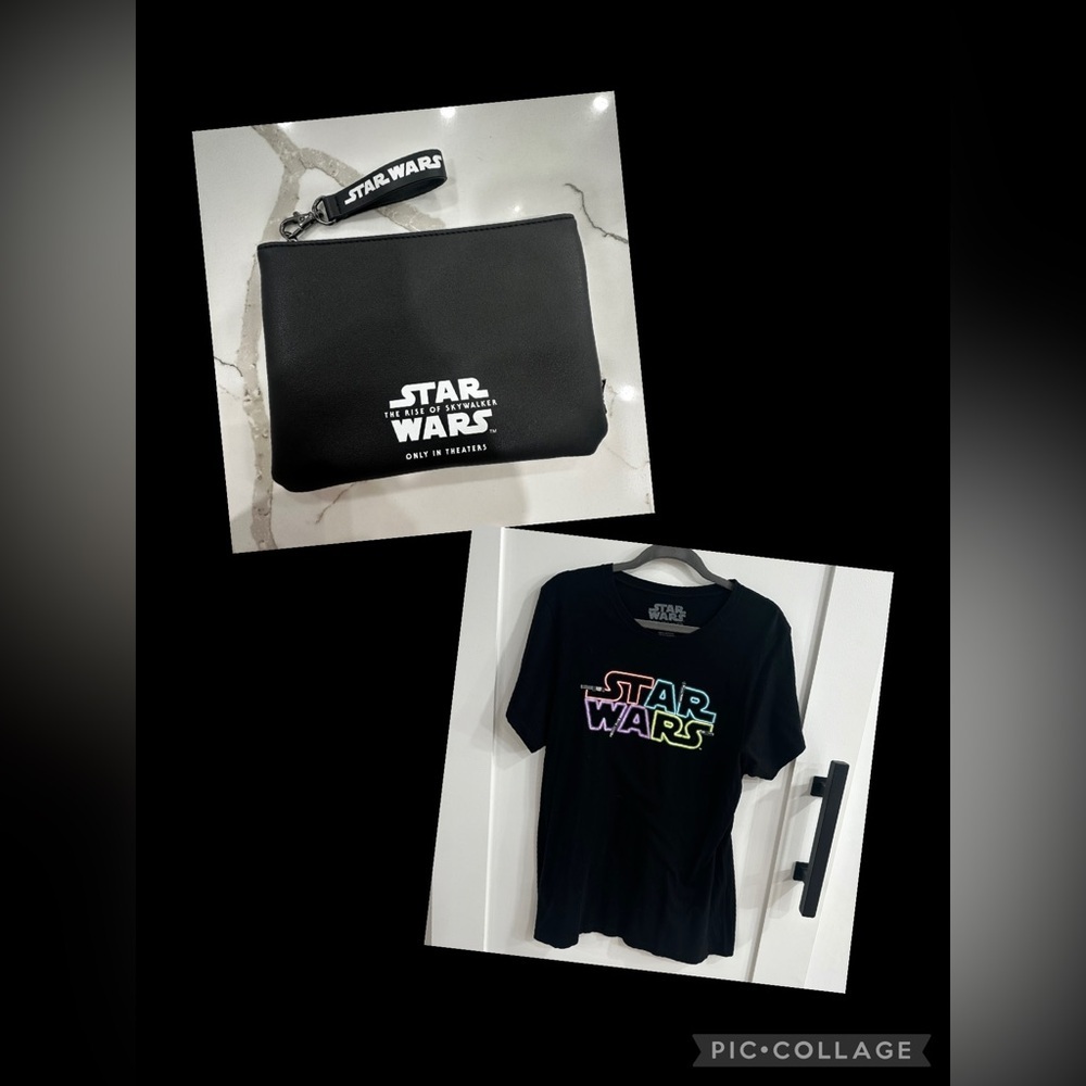 Her Universe Star Wars Glow In The Dark Shirt 2X & United Airlines Amenity Pouch